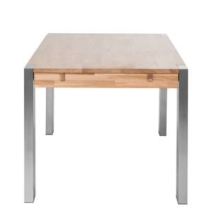 Table à rallonge Gustave Chêne massif/acier inoxydable brossé- Dimensions : 160/250 x 90 cm