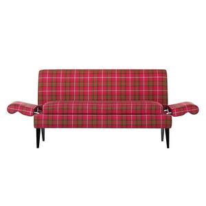 Diningsofa Charline (2-Sitzer) Webstoff Pink kariert - Braun