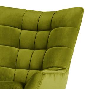 Fauteuil Chassy microvezel - Fijn golvend avocado - Met hocker