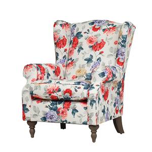 Fauteuil à oreilles Floro Matière tissée motif floral