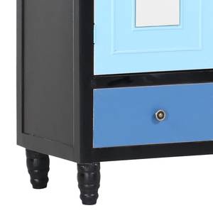 Sideboard Blu Tanne teilmassiv - Schwarz/Blau