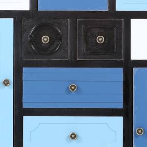Sideboard Blu deels massief sparrenhout zwart/blauw