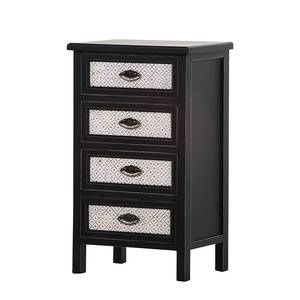 Commode Anniston III Sapin partiellement massif Noir vintage