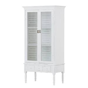 Armoire vitrine Aurel Sapin partiellement massif Blanc