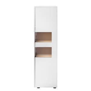 Highboard Anzio Mat wit/Knoestig notenboomhout - Met verlichting