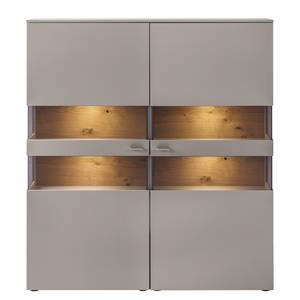 Highboard Anzio Mat fango/Balkeneikenhout - Met verlichting