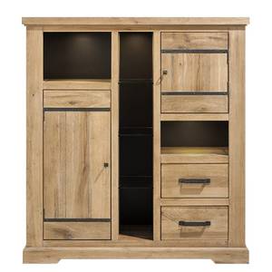 Highboard Borneo (inkl. Beleuchtung) Eiche teilmassiv