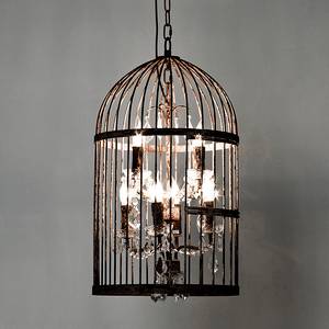 Hanglamp Cage Chandelier metaal/glas - 40cm