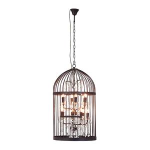 Hängeleuchte Cage Chandelier Eisen/Glas - Durchmesser: 56 cm