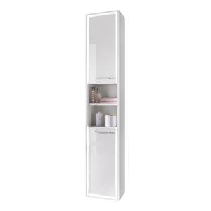 Armoire colonne Cupak (avec éclairage) Blanc brillant / Blanc