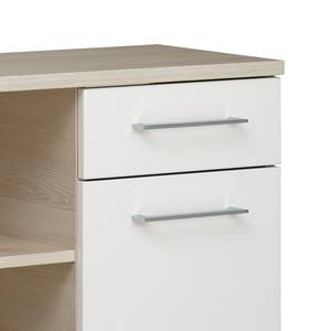 Lage kast Quickset 371 II Ida lichte pijnboomhouten look/hoogglans wit