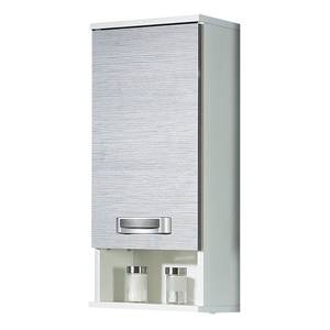 Armoire suspendue Granby 1 porte - Blanc / Imitation frêne gris