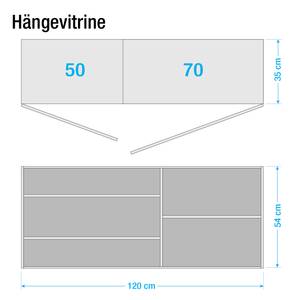 Wandvitrinekast Liminka hoogglans wit/wit