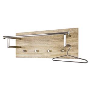 Wandgarderobe Felipe I roestvrij staal/licht eikenhouten look