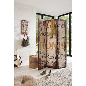 Kamerscherm Love Most Vintage Beige - Bruin - Textiel - Hout - 120 x 180 x 3 cm