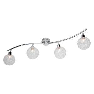 Plafondlamp Spider met scharnier - met 4 lichtbronnen - chroom/glas