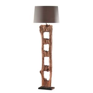 Standleuchte Abuja Braun - Textil - Holz teilmassiv - Höhe: 178 cm