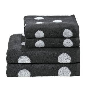 Set handdoeken Day Dots (4-delig) katoen - Alpinewit/antraciet