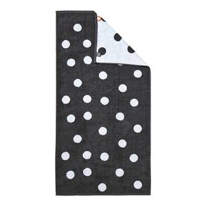 Serviette de toilette Day Dots Étoffe de coton - Blanc alpin / Anthracite