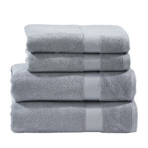 Set de 4 serviettes de toilette Deluxe Étoffe de coton - Gris lumineux