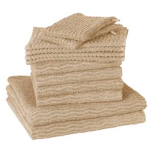 Handtuchset Wave (12-teilig) Baumwollstoff - Beige