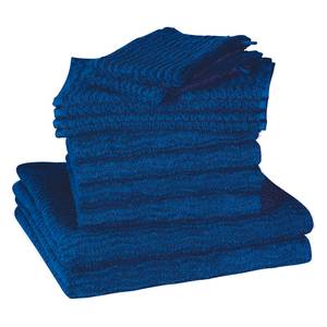 Handdoeken Wave (12-delige set) katoen - Blauw