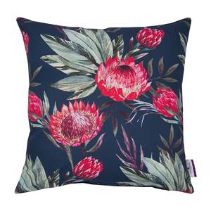 Kussensloop T-King Protea katoen - donkerblauw / roze