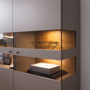 Highboard Anzio Mat fango/Balkeneikenhout - Met verlichting