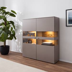 Highboard Anzio Mat fango/Balkeneikenhout - Met verlichting