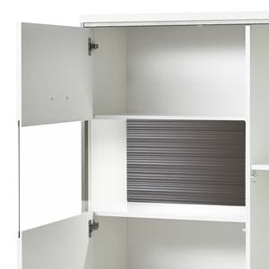 Highboard Kushiro II hoogglans wit/grijs - Glazendeur links