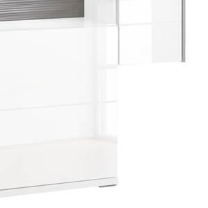 Credenza Kushiro III Bianco lucido/Grigio - Anta in vetro a sinistra