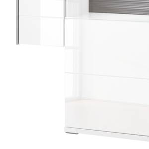 Buffet Kushiro III Blanc brillant / Gris - Porte en verre à droite