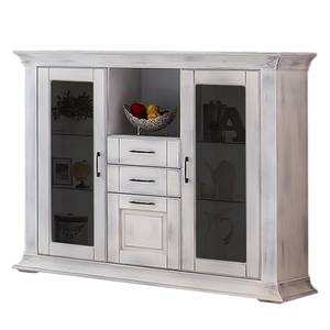 Buffet Aylin Peuplier partiellement massif Blanc antique - Sans éclairage