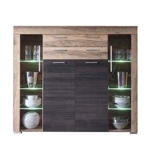 Buffet Bang Noyer satiné / Elément décoratif en touchwood marron foncé