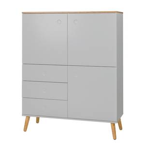 Highboard Dot deels massief eikenhout - Grijs