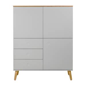 Highboard Dot deels massief eikenhout - Grijs