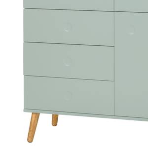 Highboard Dot deels massief eikenhout - Mintkleurig