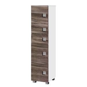 Armoire midi Genf I Blanc / Imitation chêne truffier