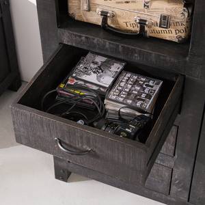 Buffet haut Keyport I Manguier massif - Gris cendres / Noir