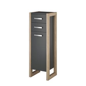 Armoire midi Gris basalte / Imitation chêne de Sonoma