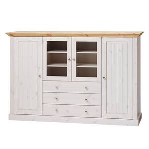 Highboard Lyngby massief grenenhout - Wit grenenhout / Grenenhout