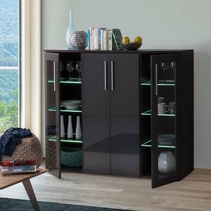 Highboard Matthew (inkl. Beleuchtung) Hochglanz Grau