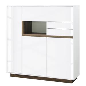 Highboard My Ell Hochglanz Weiß / Eiche Stirling Dekor