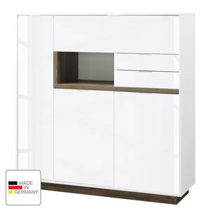 Highboard My Ell Hochglanz Weiß / Eiche Stirling Dekor