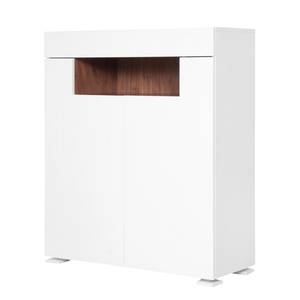 Buffet haut Palermo Blanc / Noyer - Blanc / Noyer