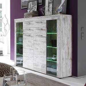 Highboard Ranya (inkl. Beleuchtung) Canyon White Pinie Dekor