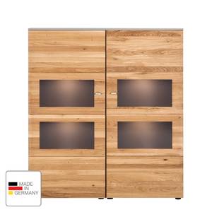 Highboard Solano I Asteiche / Platingrau - Mit Beleuchtung