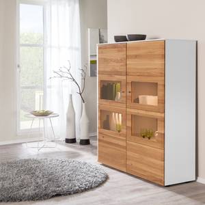 Highboard Solano I Asteiche / Weiß - Mit Beleuchtung