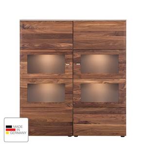 Highboard Solano I Nussbaum / Platingrau - Mit Beleuchtung