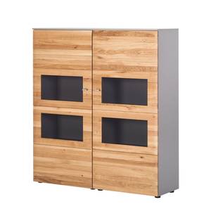 Highboard Solano I Asteiche / Platingrau - Mit Beleuchtung